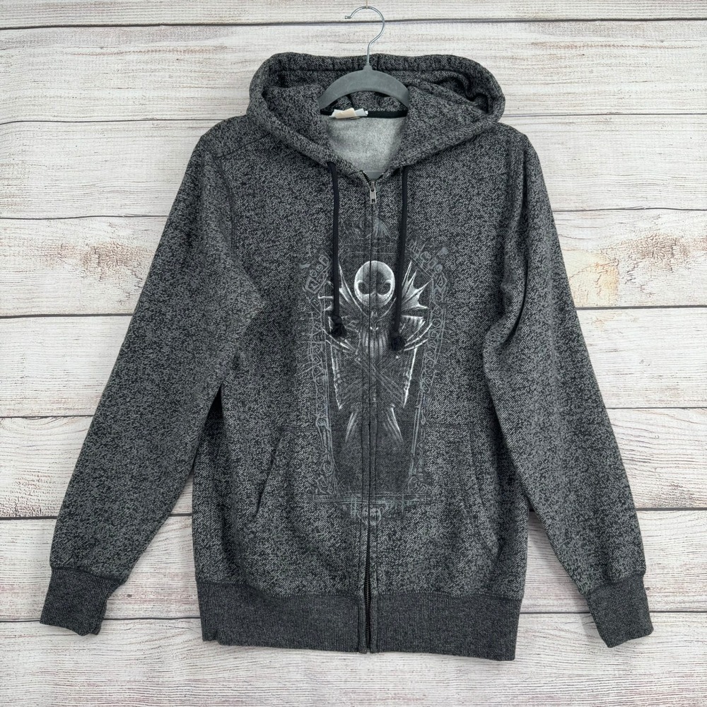 Disney Parks Jack Skellington Hoodie Small Gray Nightmare Before Christmas Zip